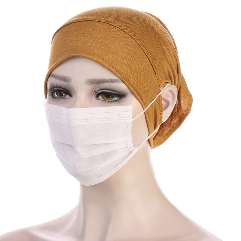 Jersey Inner Hijab Cap with Ear Holes