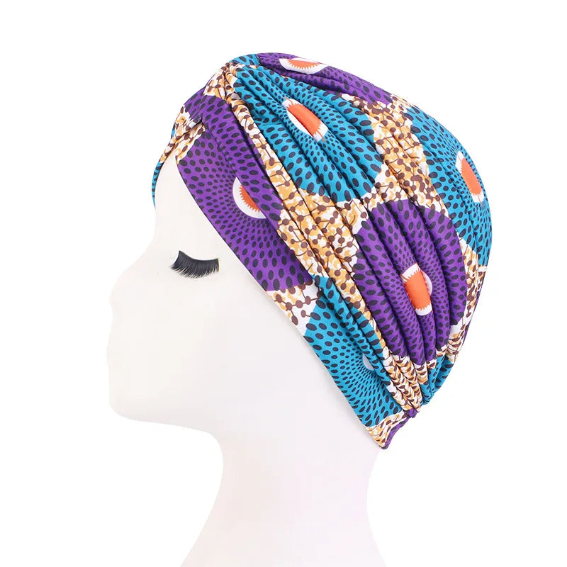 Colorful Printed Instant Hijab Turban Cap