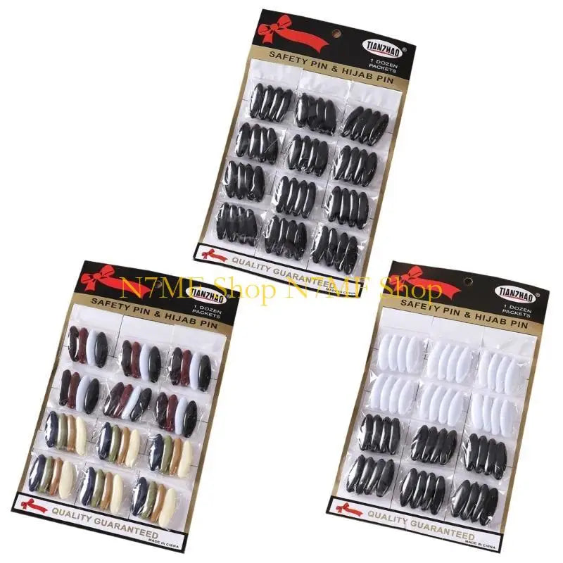 48-Pack Black & Colorful Hijab Safety Pins