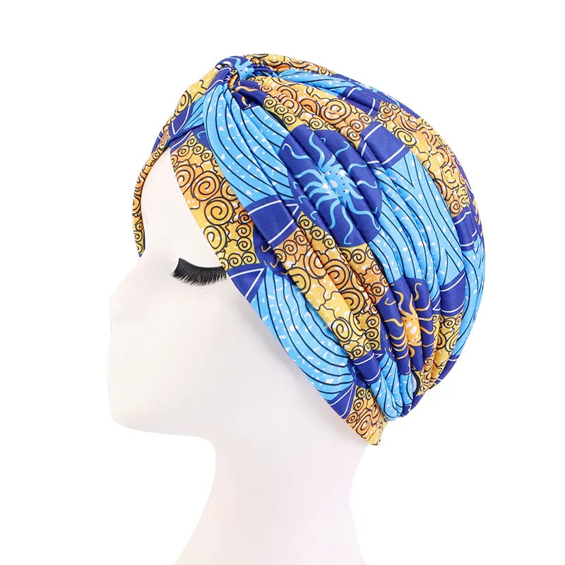 Colorful Printed Instant Hijab Turban Cap