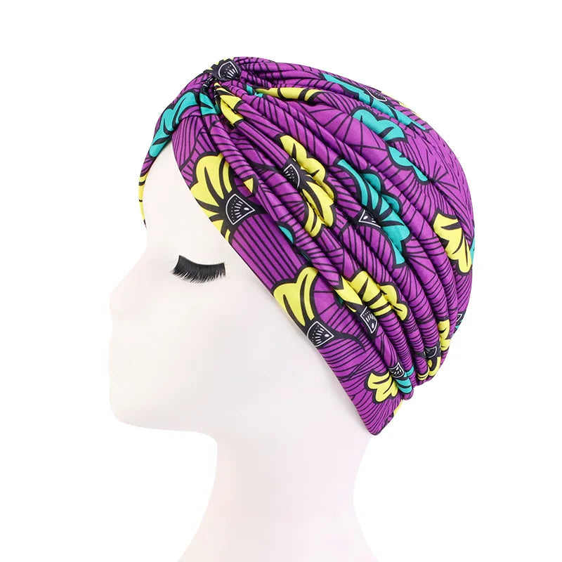 Colorful Printed Instant Hijab Turban Cap