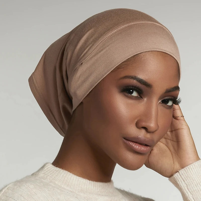 Jersey Inner Hijab Cap with Ear Holes