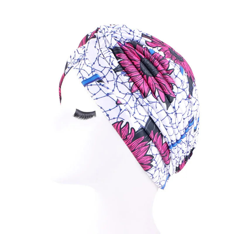 Colorful Printed Instant Hijab Turban Cap