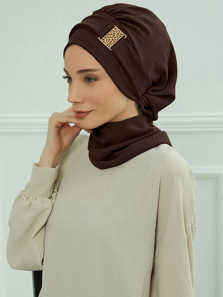 Instant Jersey Turban Hijab — Inner Cap Included