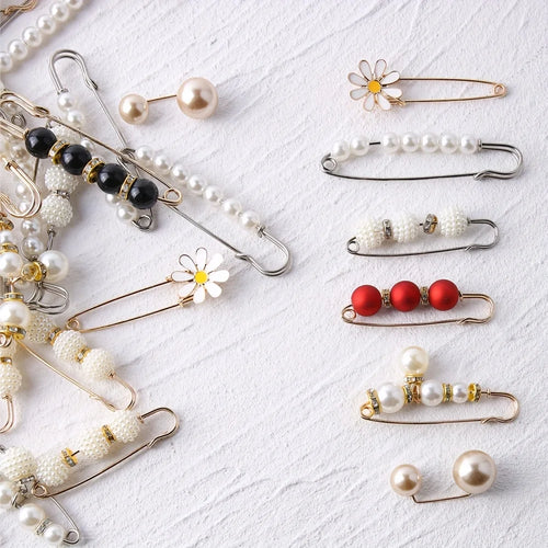 10-Pack Pearl Brooch Hijab Safety Pins