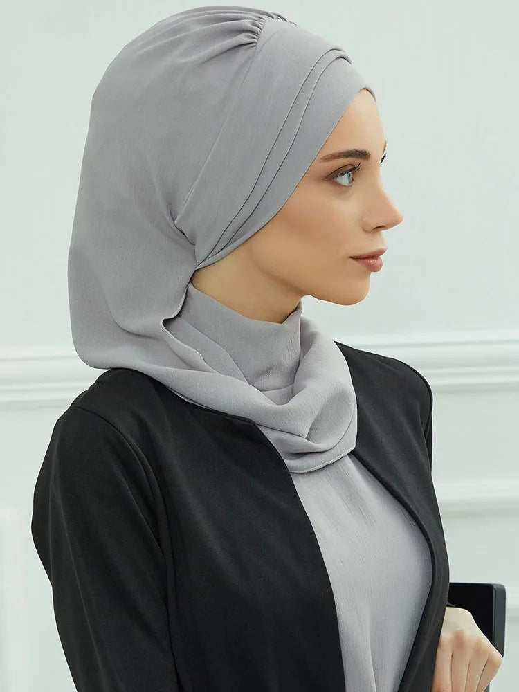 Instant Jersey Turban Hijab — Inner Cap Included