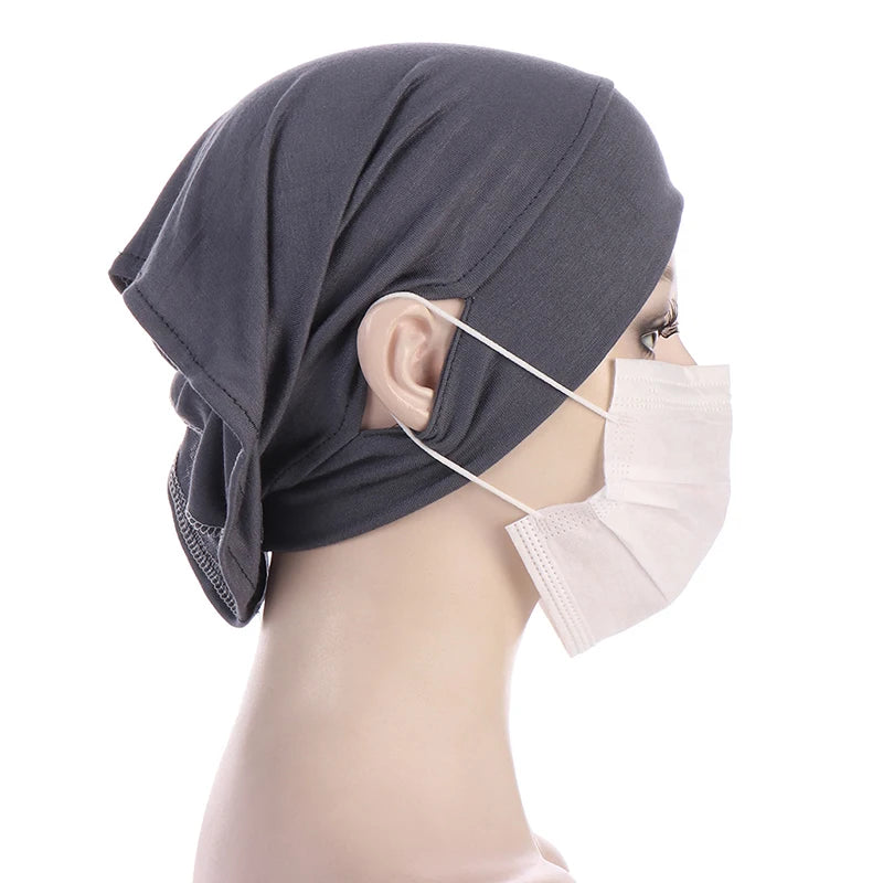 Jersey Inner Hijab Cap with Ear Holes