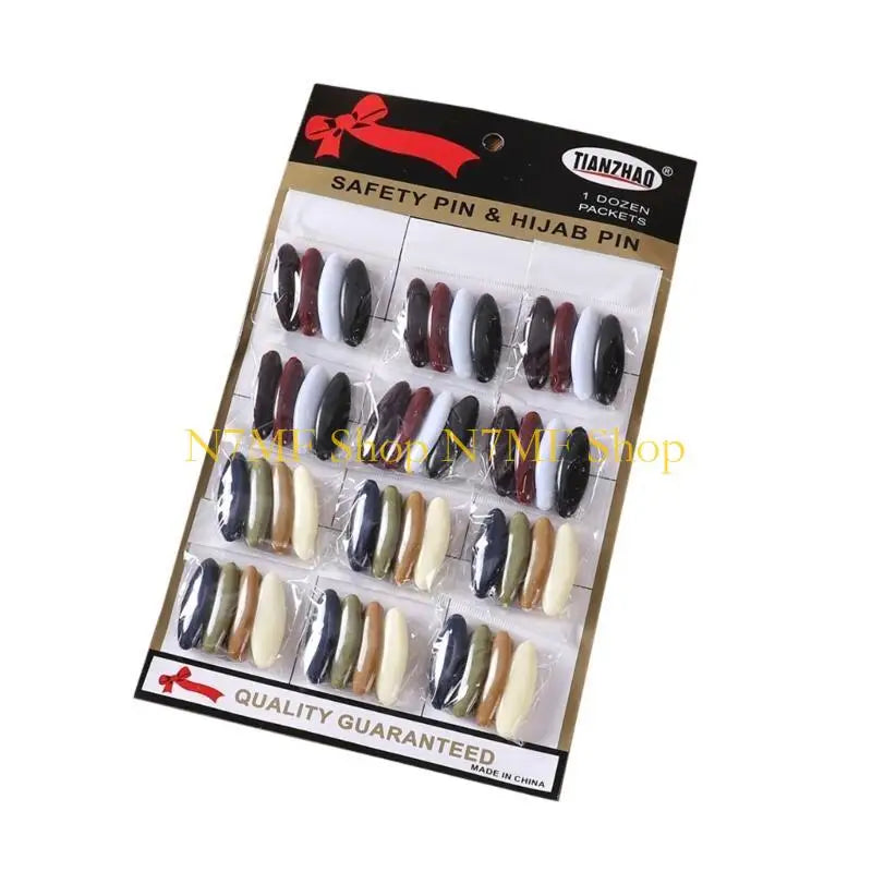48-Pack Black & Colorful Hijab Safety Pins