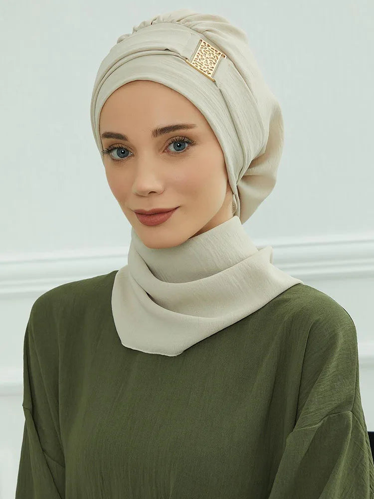 Instant Jersey Turban Hijab — Inner Cap Included
