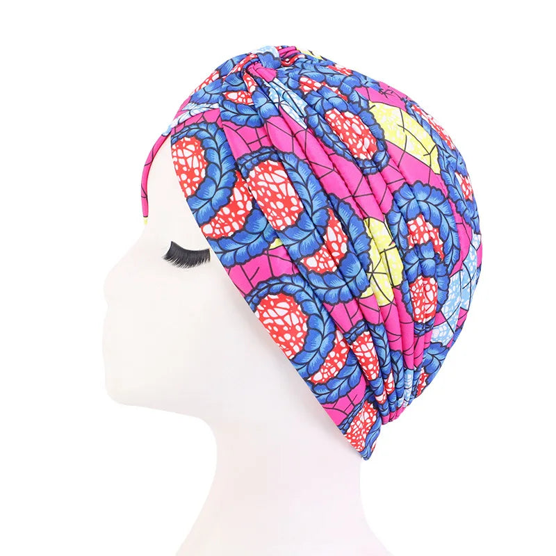 Colorful Printed Instant Hijab Turban Cap