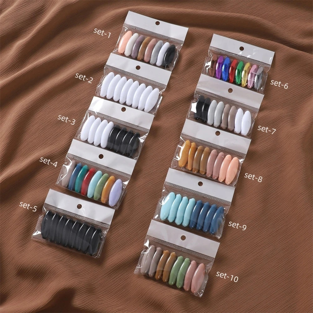 8-Pack Plastic Hijab Safety Pins — Color Sets