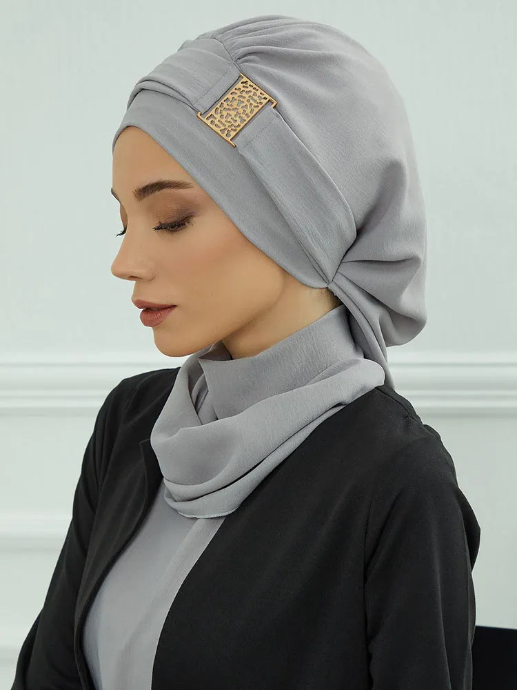 Instant Jersey Turban Hijab — Inner Cap Included