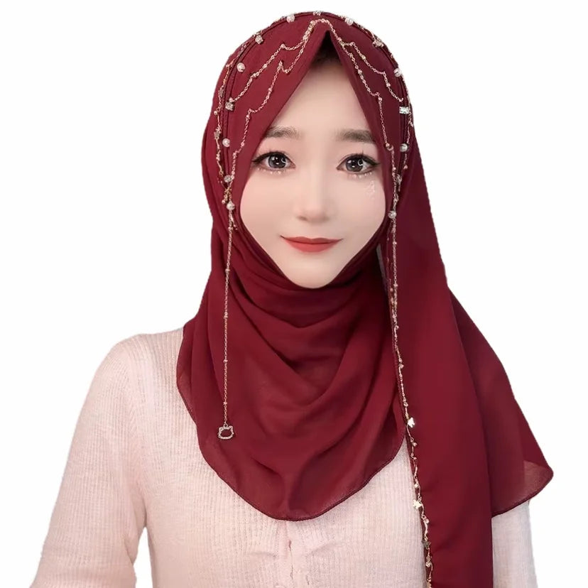 Handmade Soft Diamond Instant Wrap Hijab