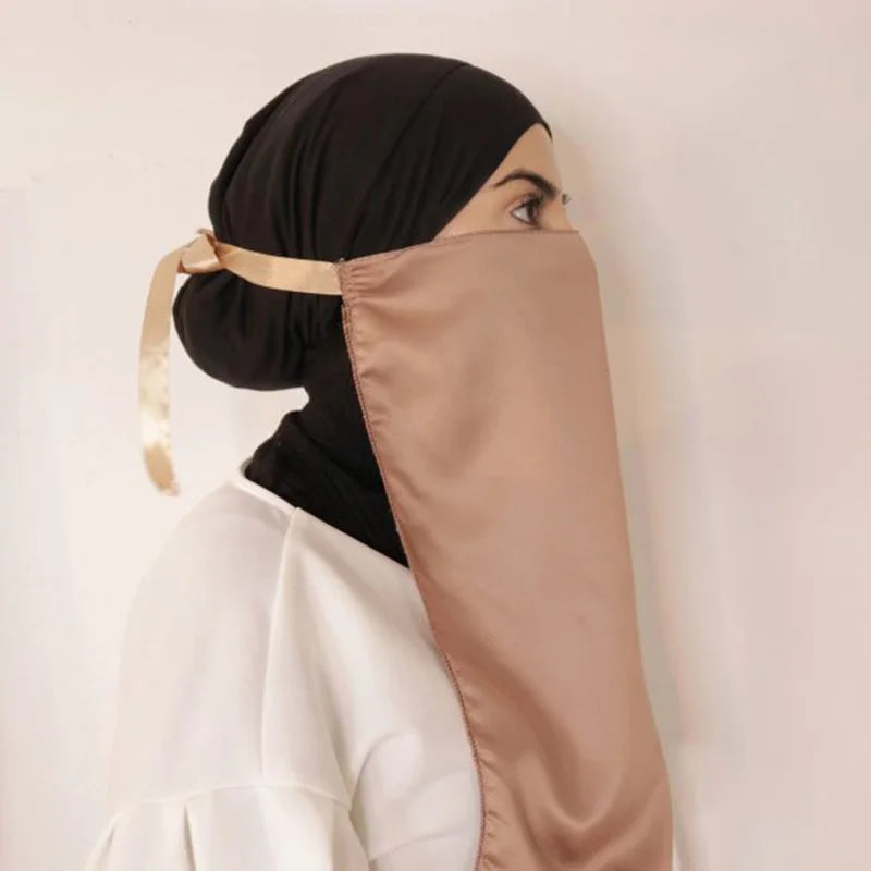 Satin & Nida Breathable Niqab — Multi-Color