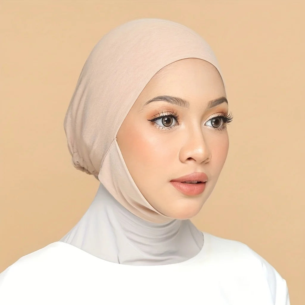 Solid Color Elastic Hijab Undercap