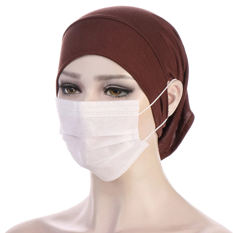 Jersey Inner Hijab Cap with Ear Holes