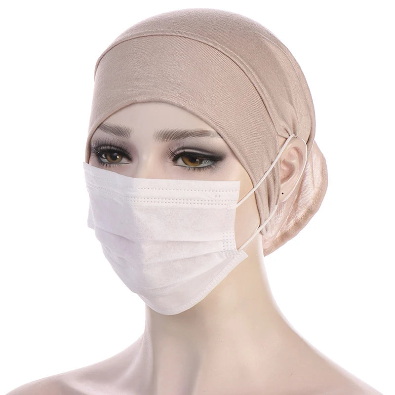 Jersey Inner Hijab Cap with Ear Holes