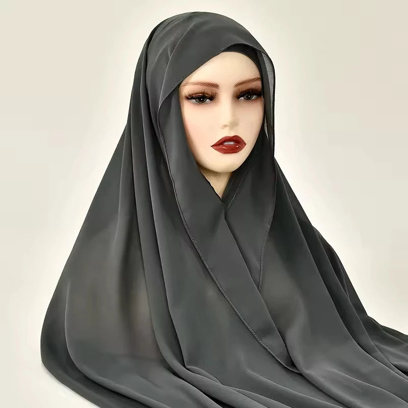 Instant Chiffon Hijab with Magnetic Buckle