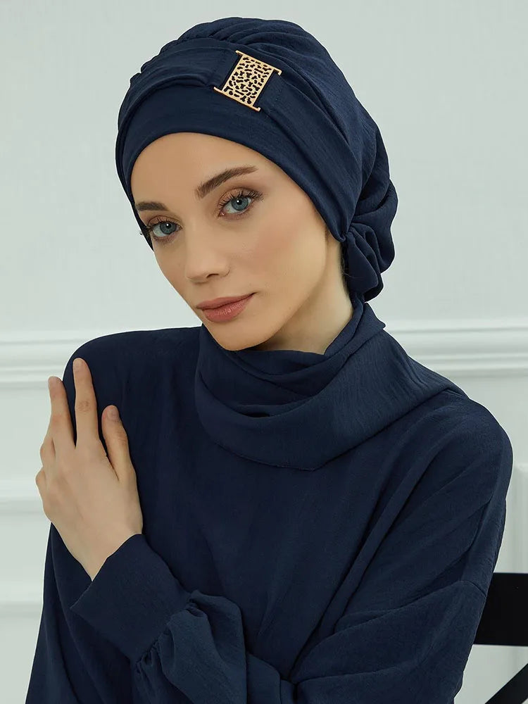 Instant Jersey Turban Hijab — Inner Cap Included