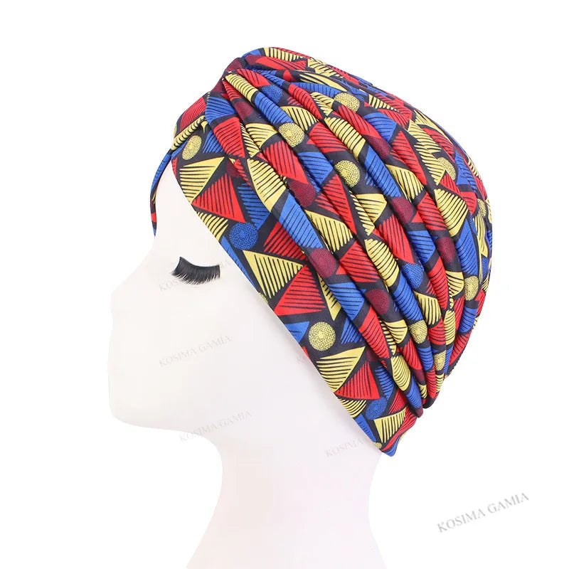 Colorful Printed Instant Hijab Turban Cap