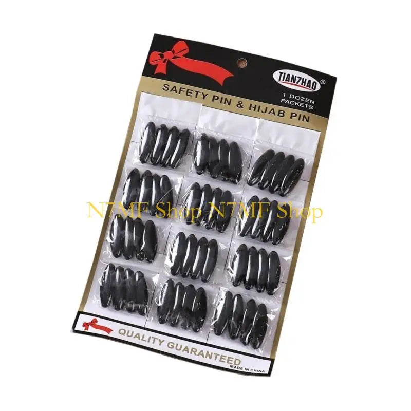 48-Pack Black & Colorful Hijab Safety Pins