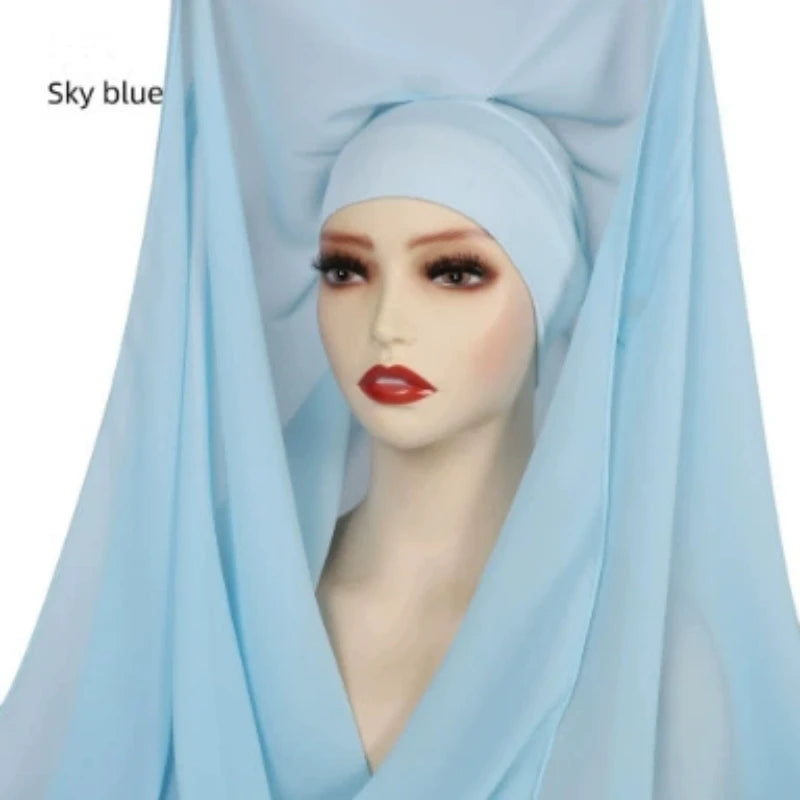 Instant Chiffon Hijab with Magnetic Buckle