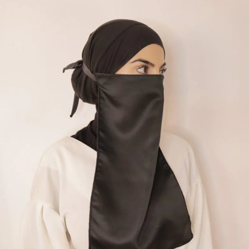 Satin & Nida Breathable Niqab — Multi-Color