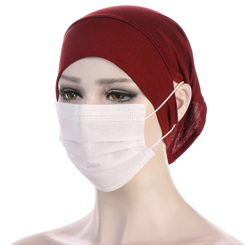 Jersey Inner Hijab Cap with Ear Holes