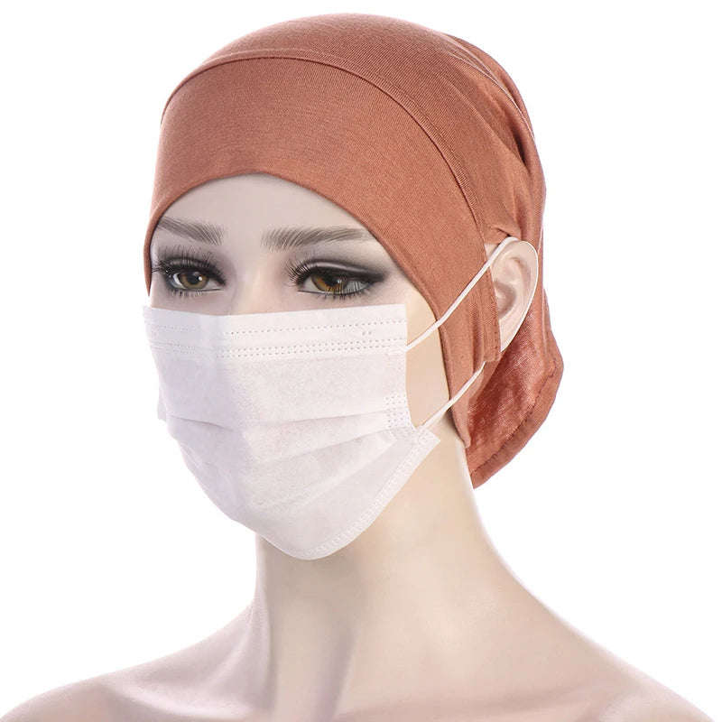 Jersey Inner Hijab Cap with Ear Holes