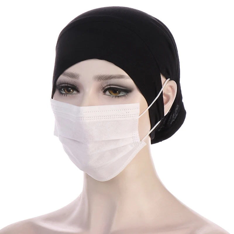 Jersey Inner Hijab Cap with Ear Holes