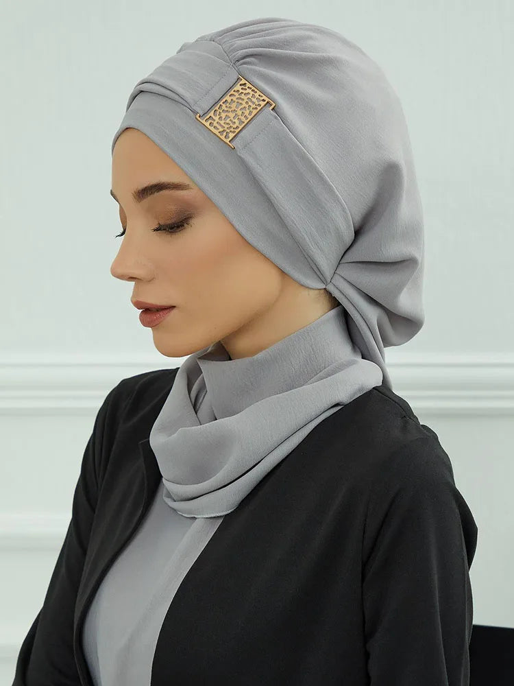 Instant Jersey Turban Hijab — Inner Cap Included