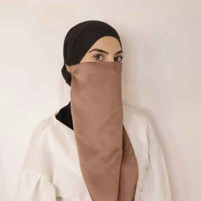 Satin & Nida Breathable Niqab — Multi-Color