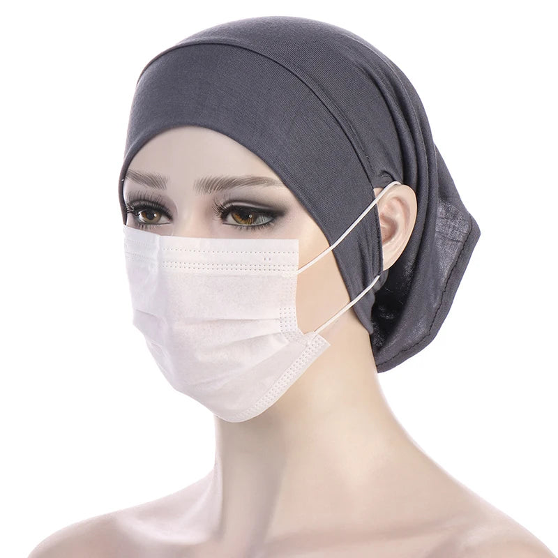 Jersey Inner Hijab Cap with Ear Holes